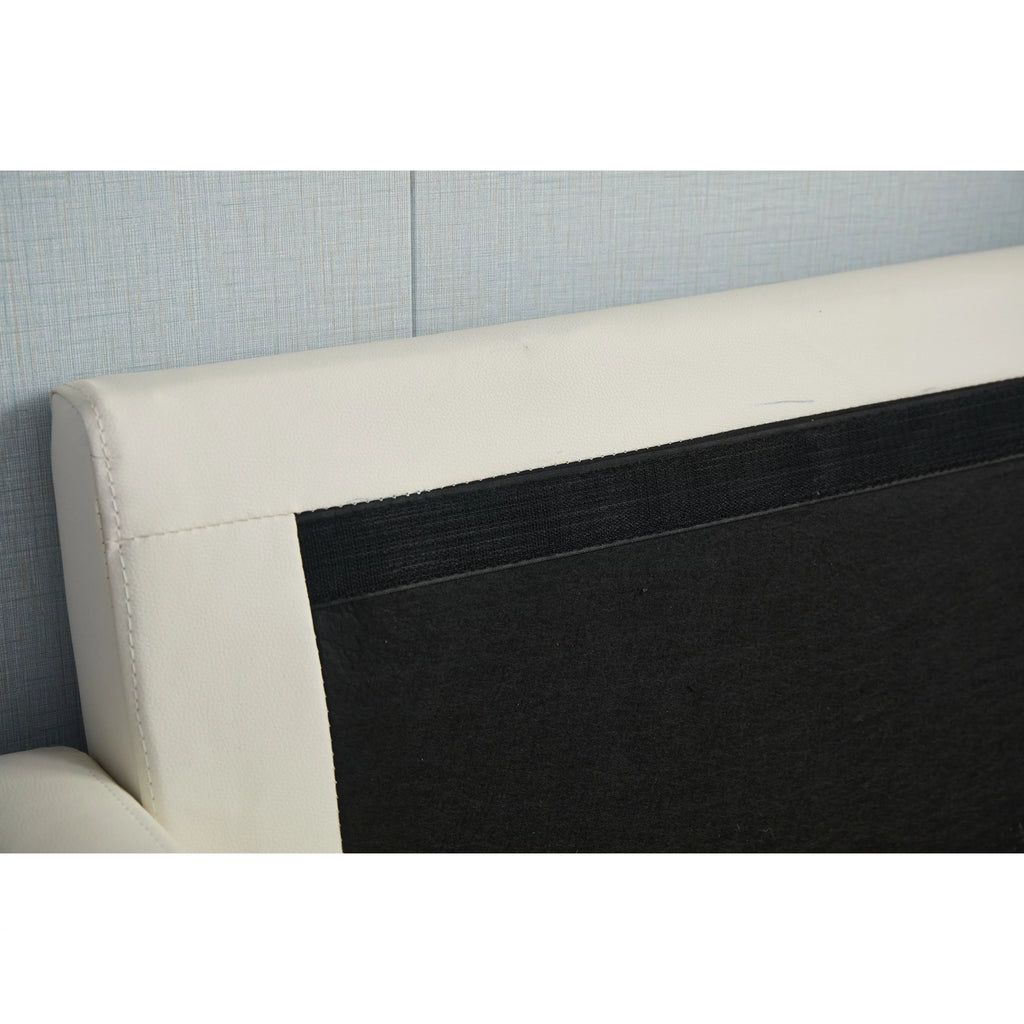 Beige Faux Leather Square Arm Loveseat P20564