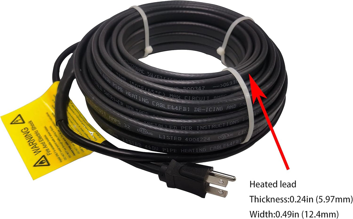 Self Regulating Heating Cable, 50-feet, 120V D739