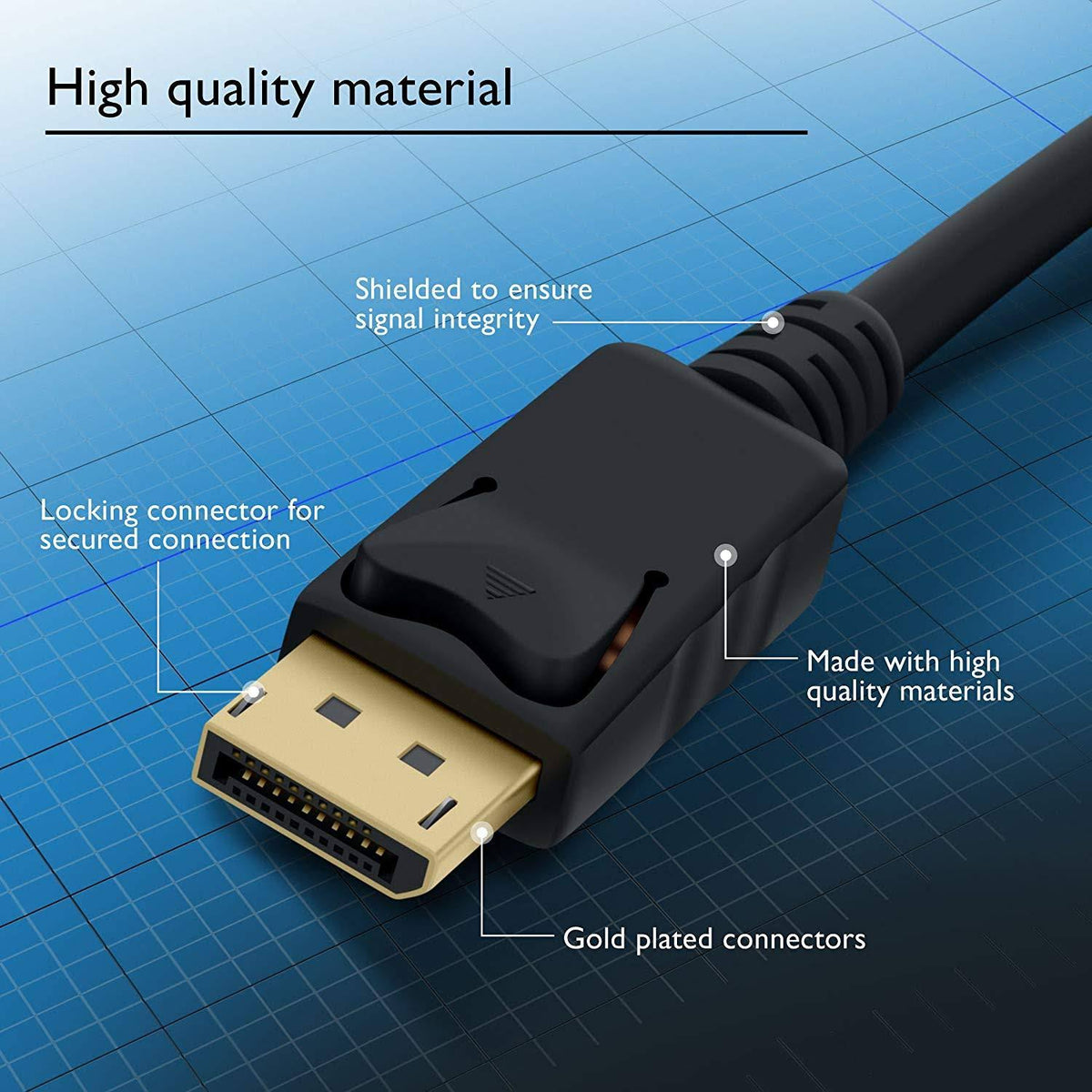 Gold Plated DisplayPort to DisplayPort Cable 10 Feet Black M507168