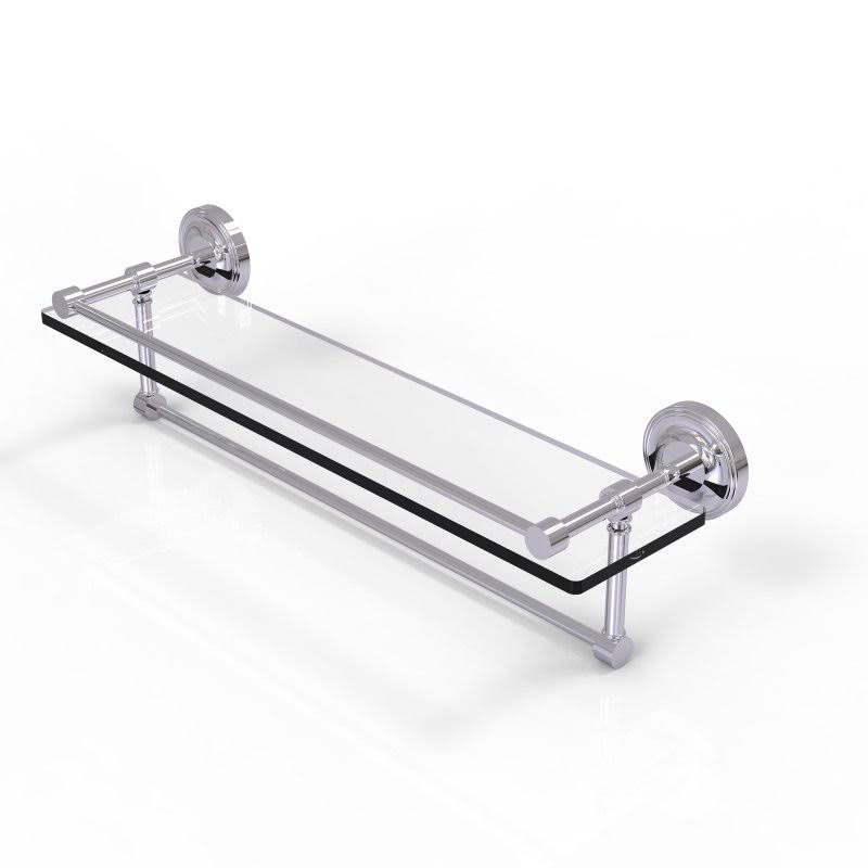 22 in. Gallery Glass Shelf with Towel Bar Antique Bronze Q950480