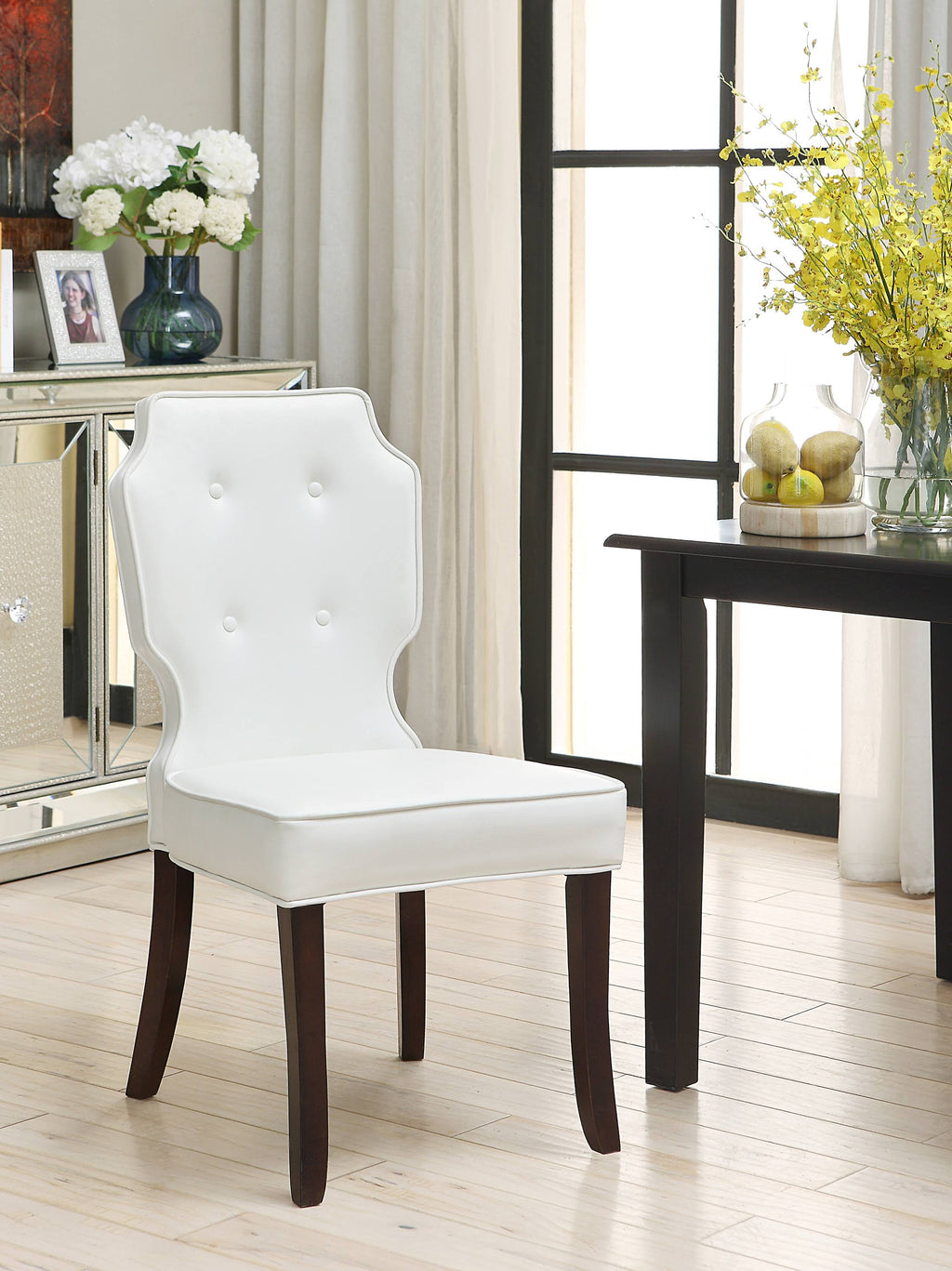 Tufted Dining Side Chair Set of 2 Black I913