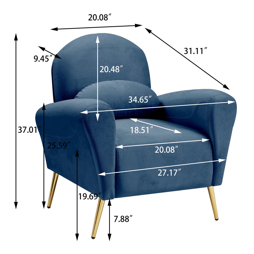 Blue Upholstered Armless Chair J474321