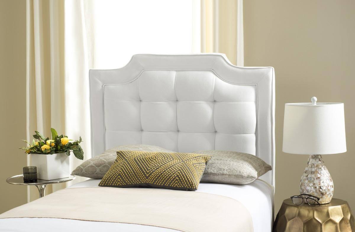 White Tufted Velvet Headboard T65644