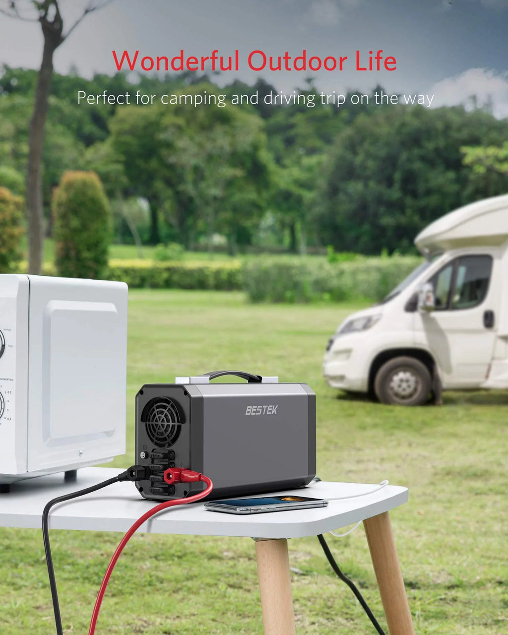 1200W Power Inverter DC 12V to 110V AC Converter with LCD Display Dual USB Car Charger L303599