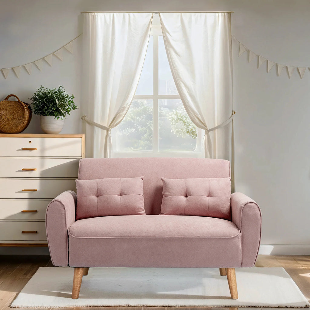 Dark Grey Fabric Upholstered 2-Seat Sofa I521023