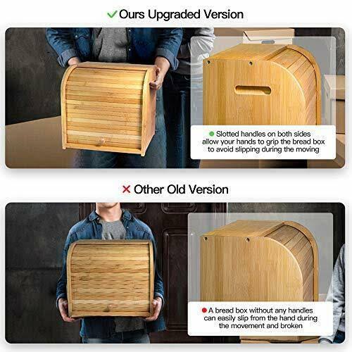 Bamboo 2 Layer Rolltop Bread Box G115