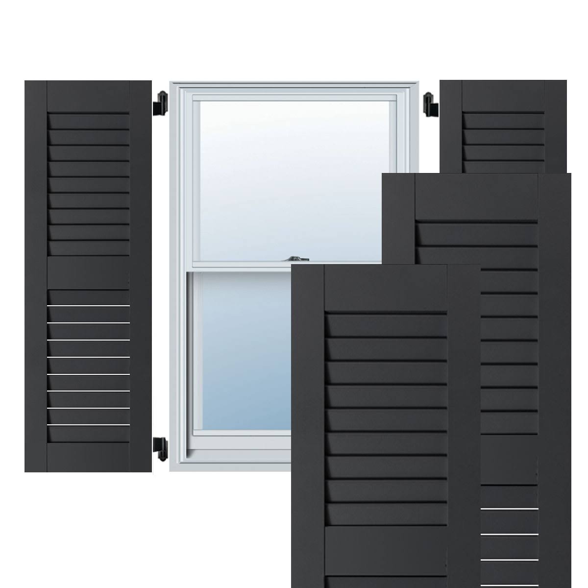 12x22 x 25 Open Louvered Cedar Shutters (Per Pair) P65142