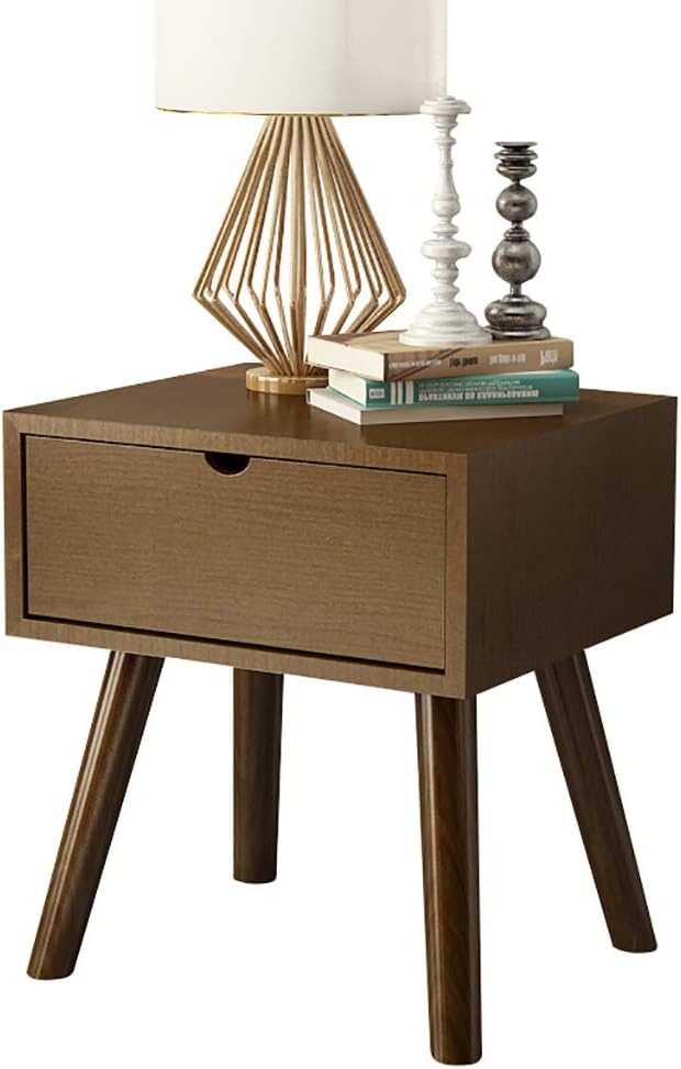 Solid Wood Bedside Table with Drawers M553694