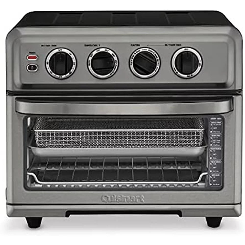 Black Stainless Steel AirFryer Toaster Oven with Grill and 6-Piece Steak Knife Set Y6719