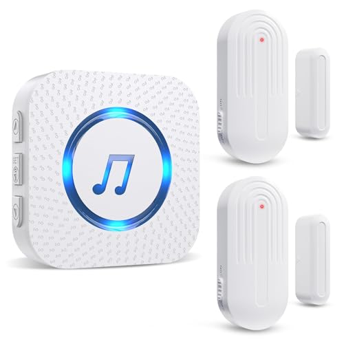 Wireless Door Sensor Chime 500 FT Range 26 Chimes 2 Sensors 1 Receiver S58624
