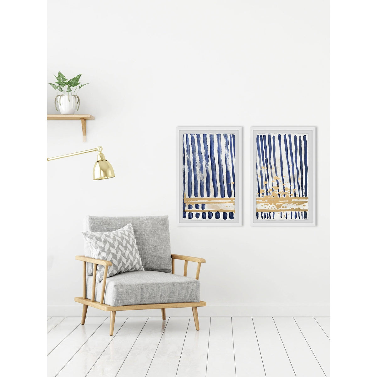Blue Verticals Diptych, 18 inch x 24 inch N52559