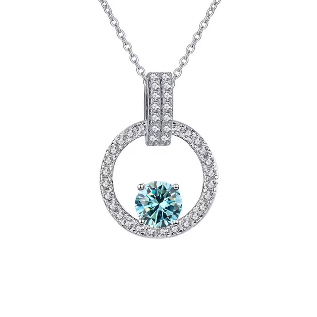 1CT Moissanite Pendant Necklace with Certificate B438