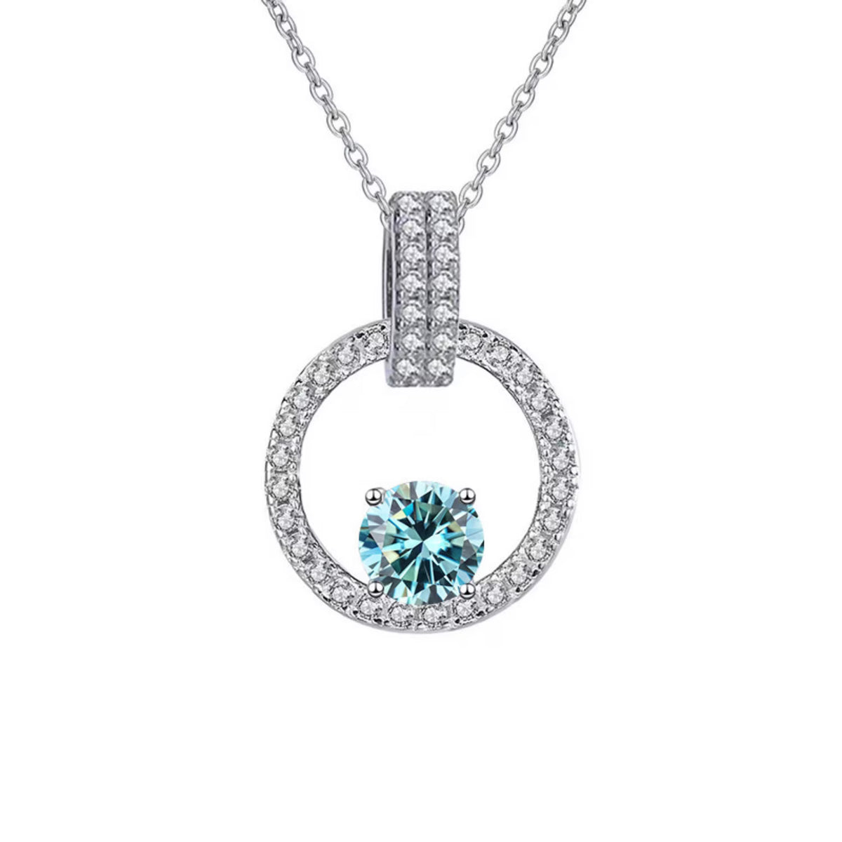 1CT Moissanite Pendant Necklace with Certificate B438