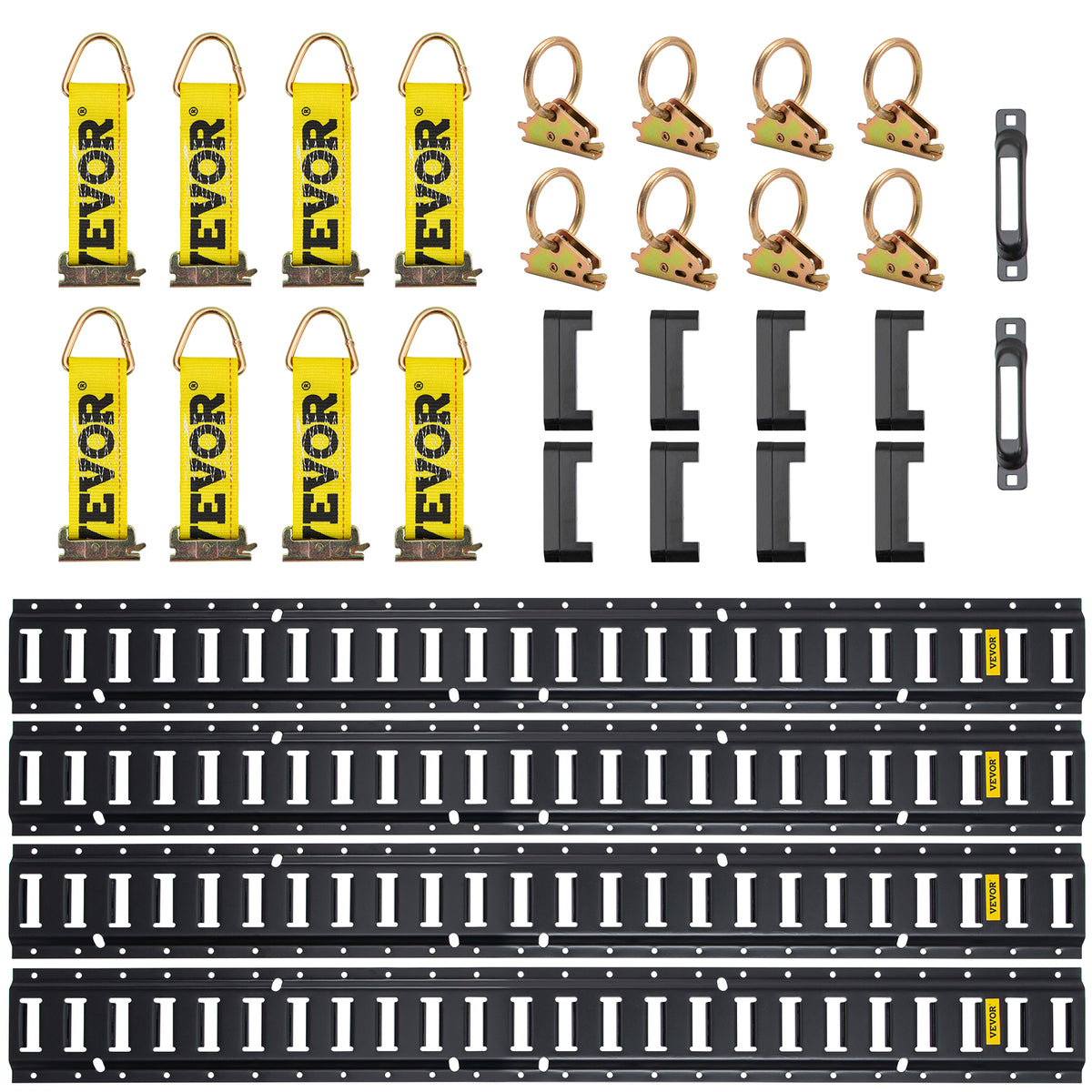 30Pcs 5ft Steel E Track Tie-Down Rail Kit with D-Ring R21492