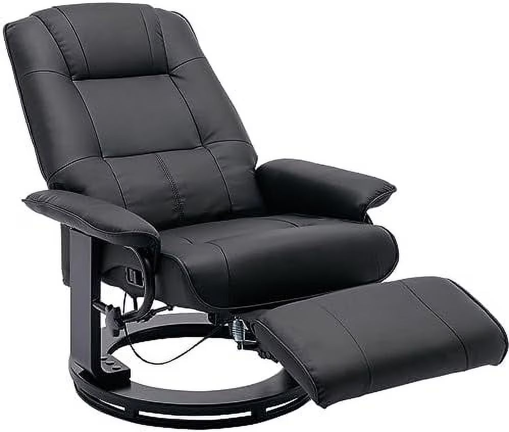 Grey PU Leather Recliner Chair with Footrest K30631