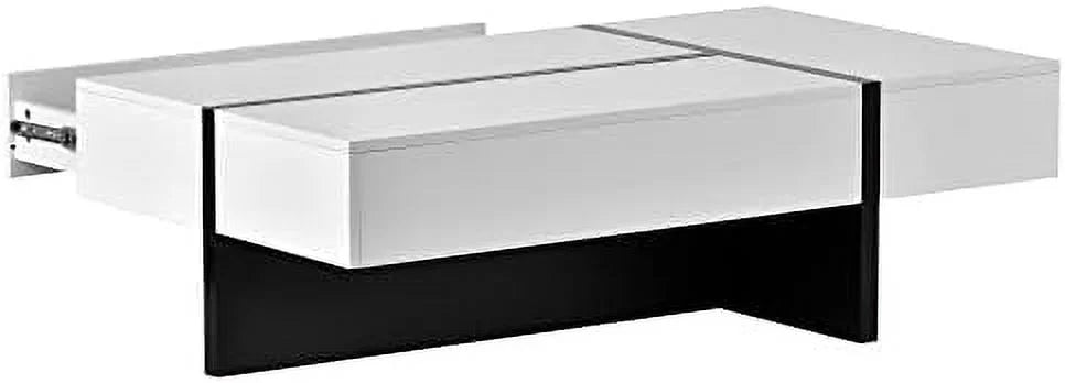 LED Coffee Table 31.5 Inch High Gloss with 16-Color Light and Remote Control U618943