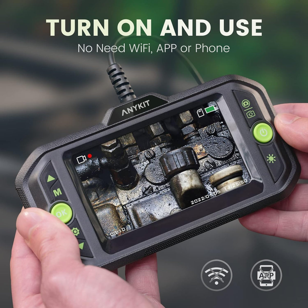 1080P HD Borescope Inspection Camera with 6 LED Lights A2436