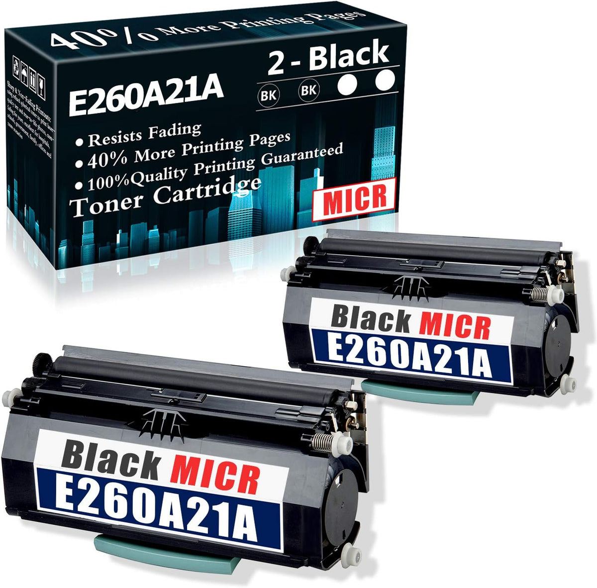 2 Pack Remanufactured MICR Toner Cartridge for Lexmark Printer M675