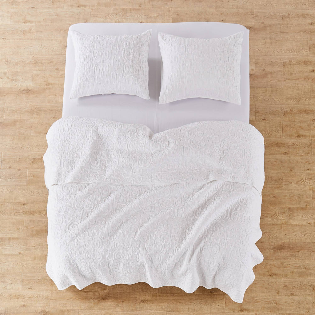 White Reversible King Quilt L477