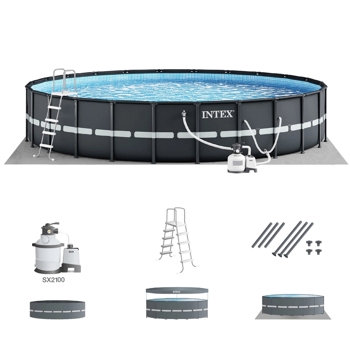 18Ft x 52In Above Ground Swimming Pool Set with Pump J531