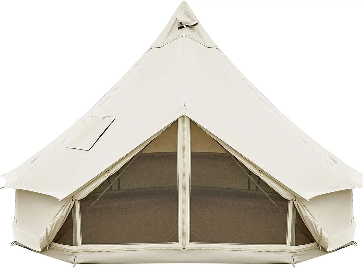Canvas Bell Tent with Stove Jack Hole, 8-People 4 Seasons I37036