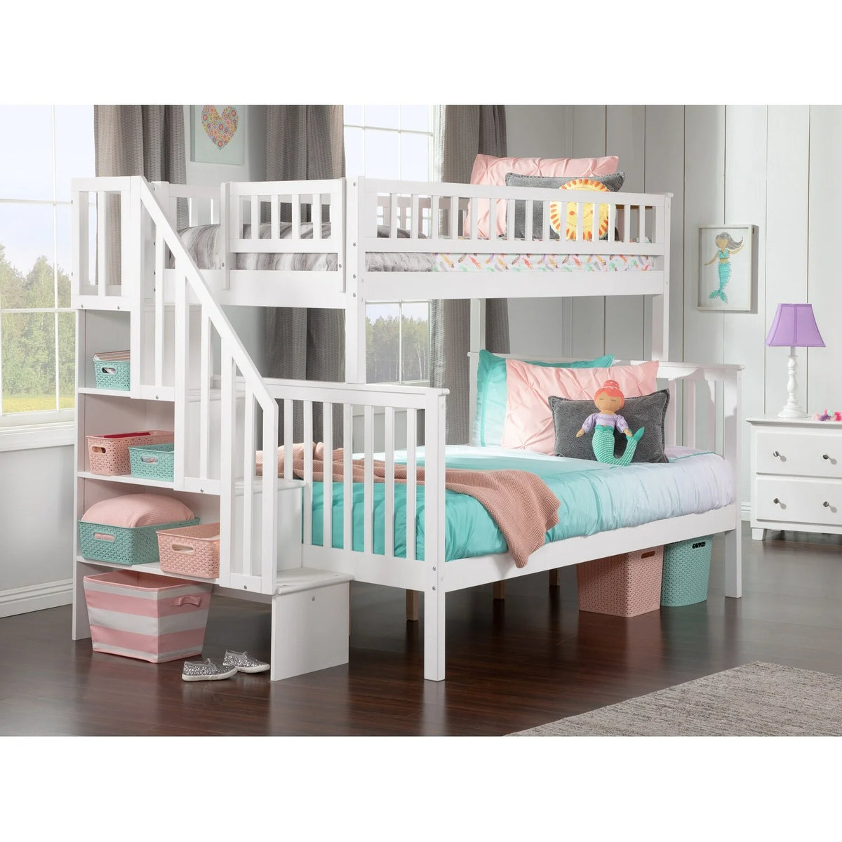 White Twin over Full Bunk Bed G155749