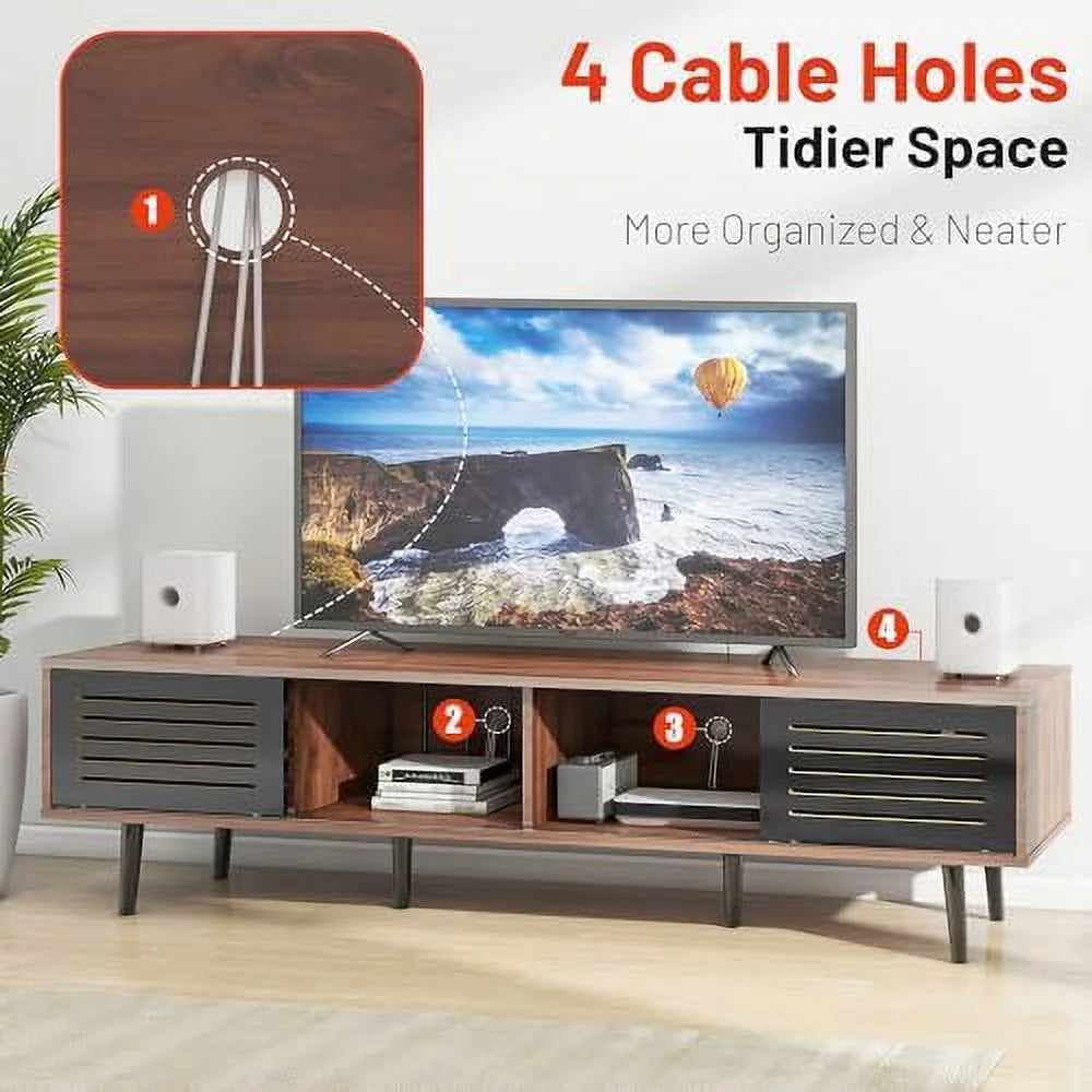 Mid Century Modern TV Stand for 55/60/65 inch TV with Cabinets V967