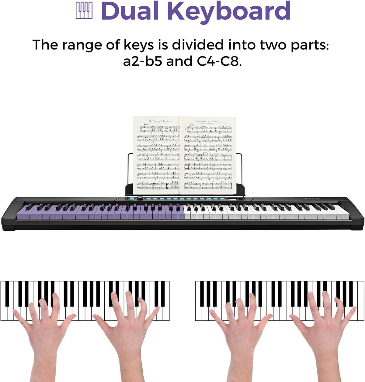 88-Key Semi-Weighted Electronic Keyboard Piano with X-Stand, Sustain Pedal, Power Supply, Carrying Case O127581
