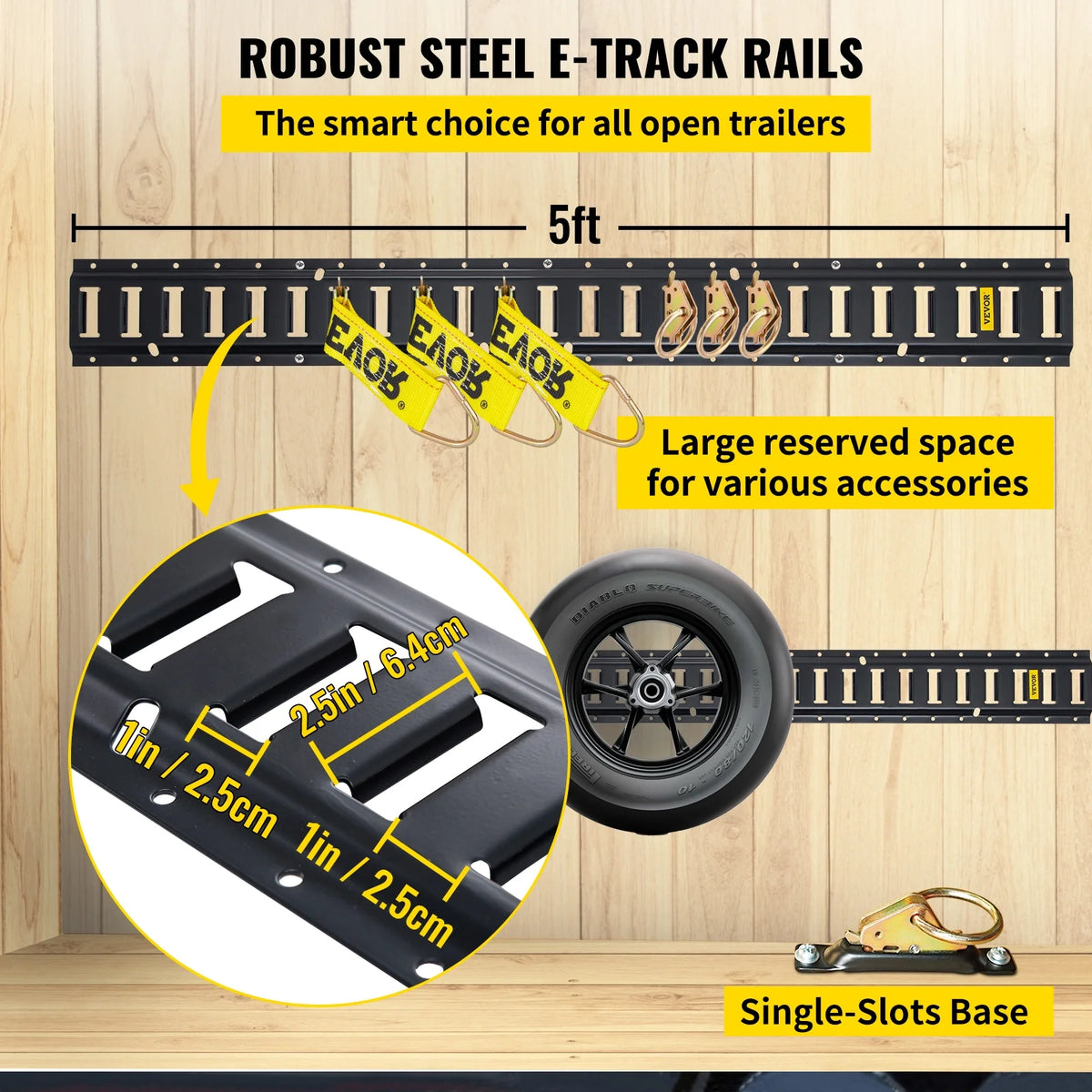 30Pcs 5ft Steel E Track Tie-Down Rail Kit with D-Ring R21492