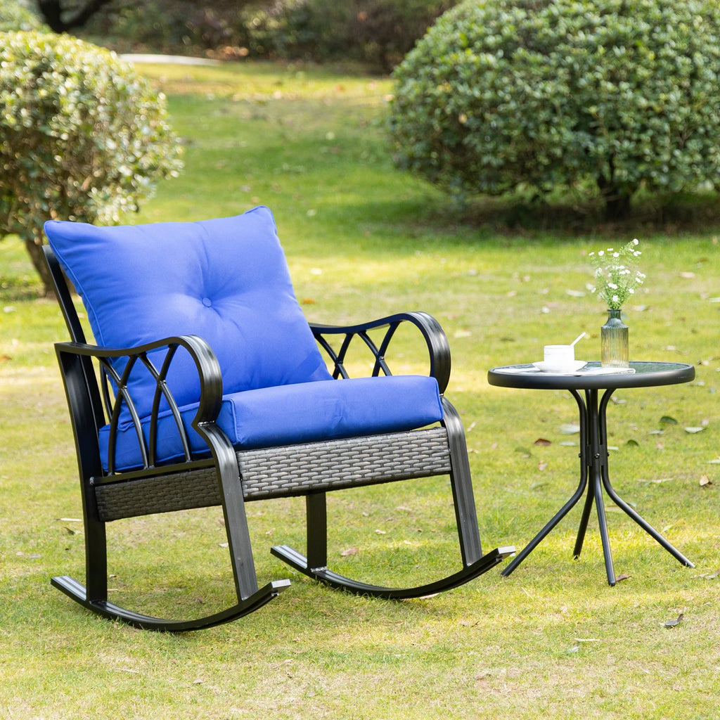 Rattan Rock Chair with Aluminum Frame F14835