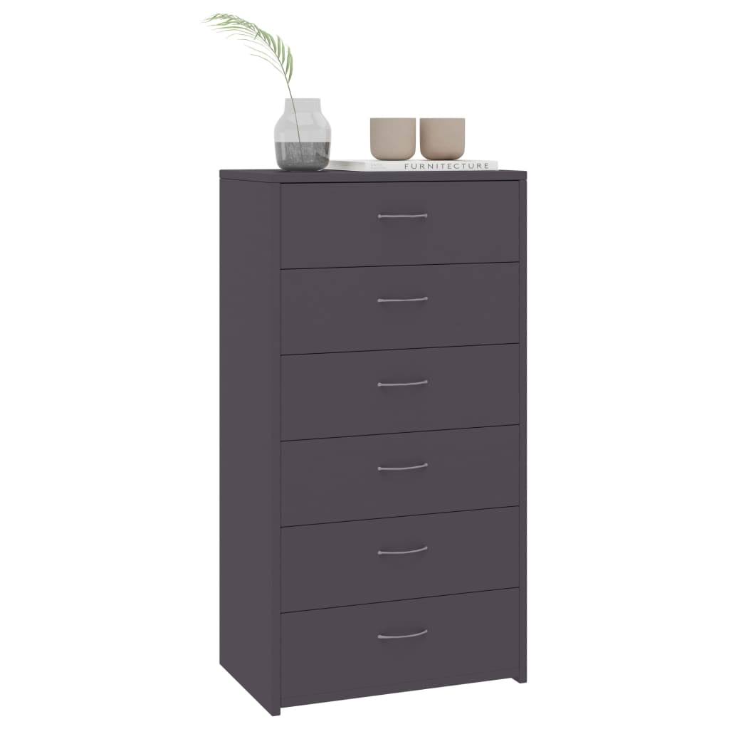 White 6 Drawer Sideboard Chipboard H75688