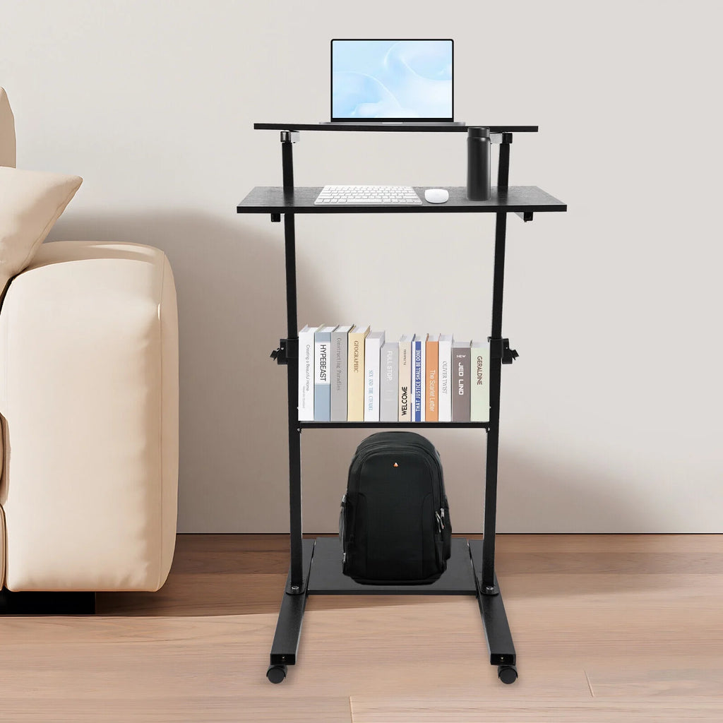 Black Adjustable Mobile Standing Desk C6315