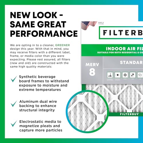20x25x1 MERV 8 Pleated HVAC Air Filter 4-Pack H147