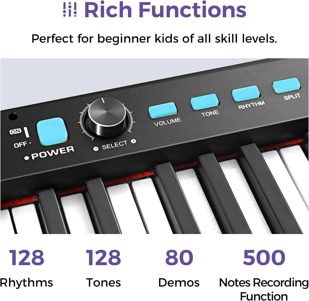 88-Key Semi-Weighted Electronic Keyboard Piano with X-Stand, Sustain Pedal, Power Supply, Carrying Case O127581