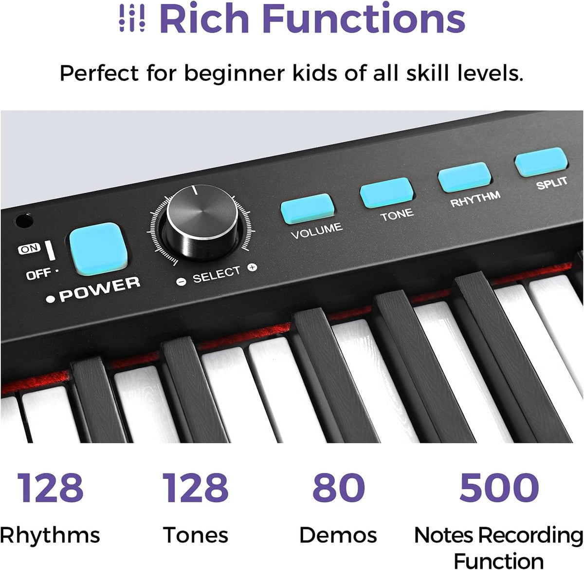 88-Key Semi-Weighted Electronic Keyboard Piano with X-Stand, Sustain Pedal, Power Supply, Carrying Case O127581