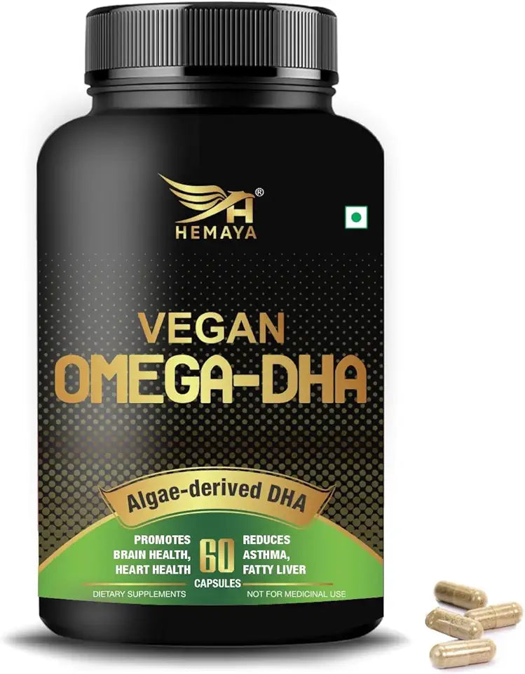 Omega 3 Vegetarian Capsules with DHA Algae Extract & Epa 500 Mg 60 Vegan Capsules S7641