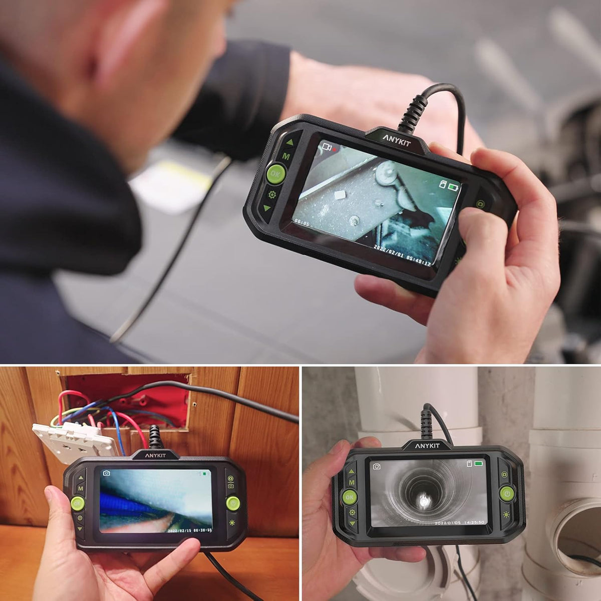 1080P HD Borescope Inspection Camera with 6 LED Lights A2436