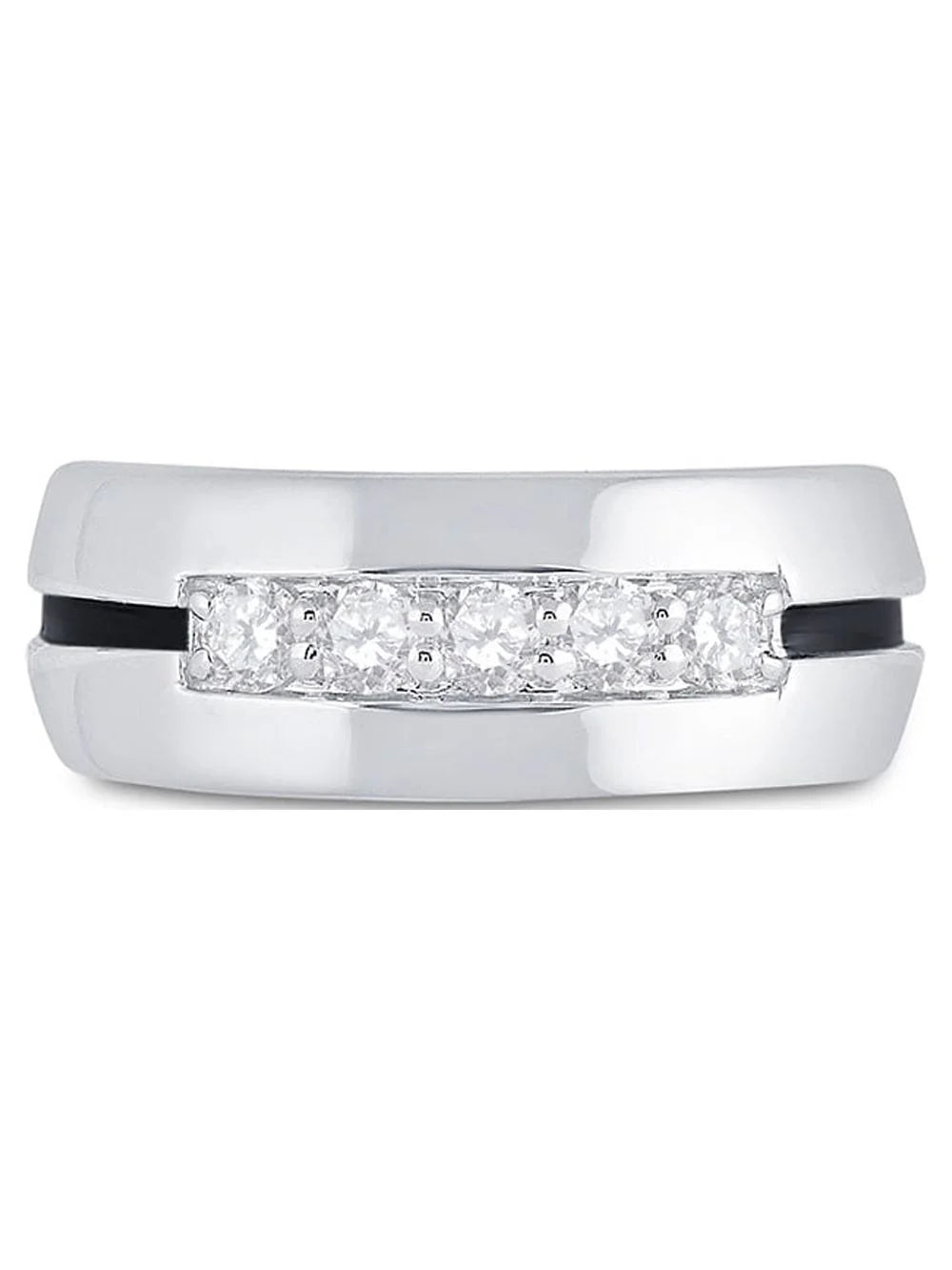 10kt White Gold Mens Diamond Wedding Band Ring 1/2 Cttw Size 8 Q139985