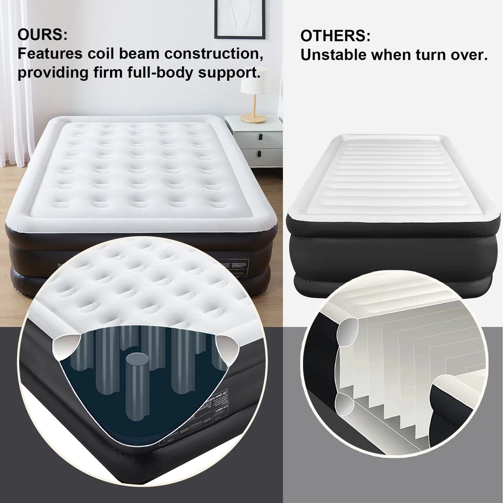 18 Inch Queen Air Mattress with Built in Pump L878