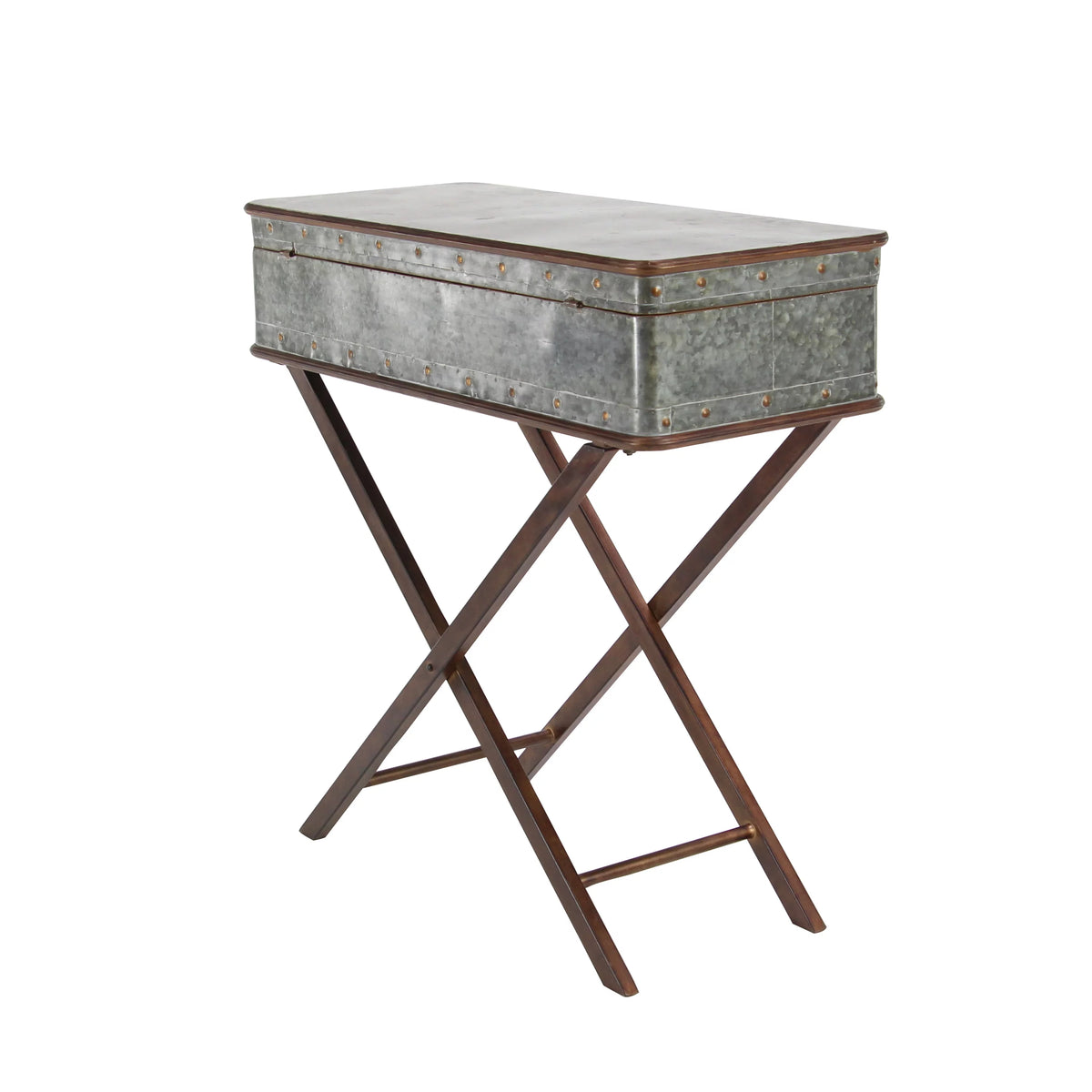 32" x 32" Gray Metal Accent Table E6762