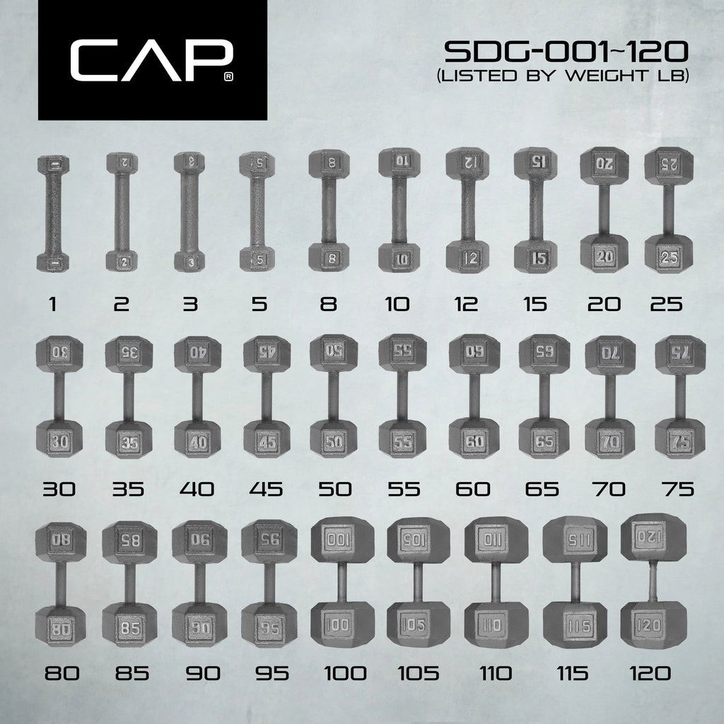 15lb Cast Iron Hex Dumbbell K307503
