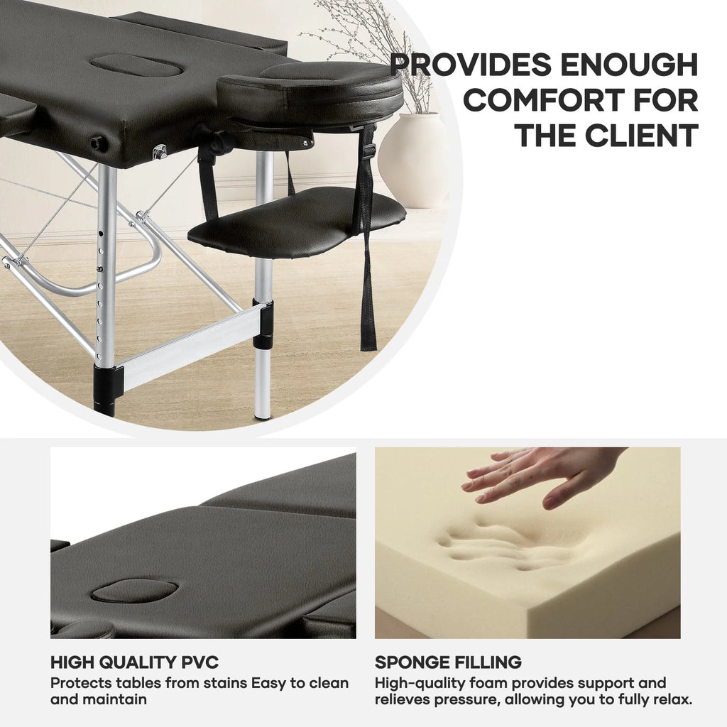 Portable 84 Inch Adjustable Folding Massage Table Black U1250