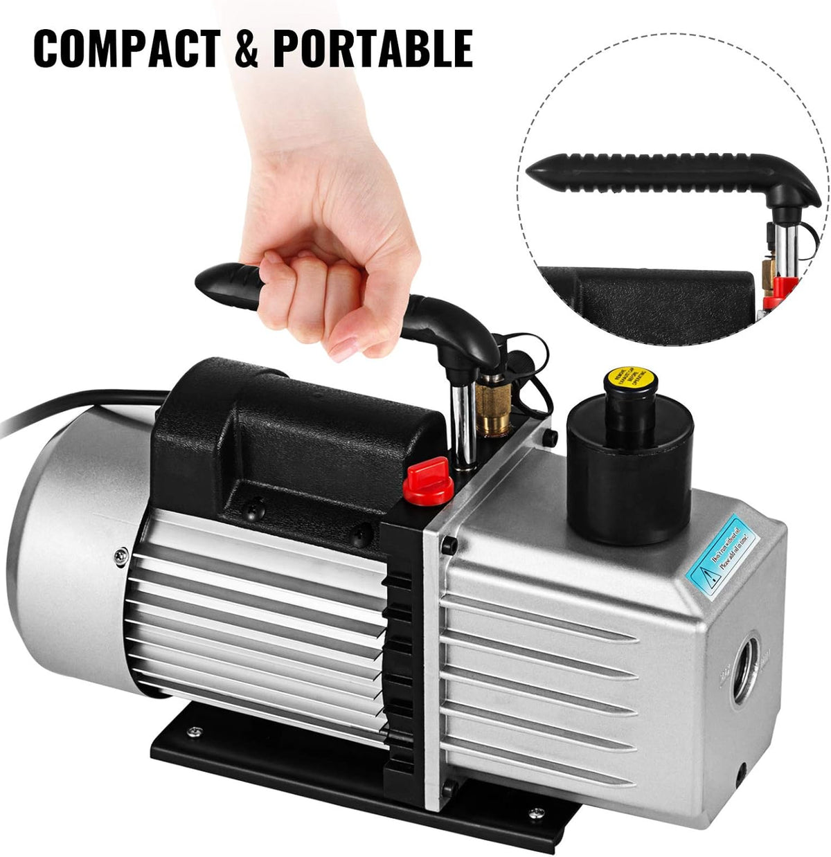 8CFM 1 HP Two Stage Air Conditioning Vacuum Pump 120V 0.3PA W477