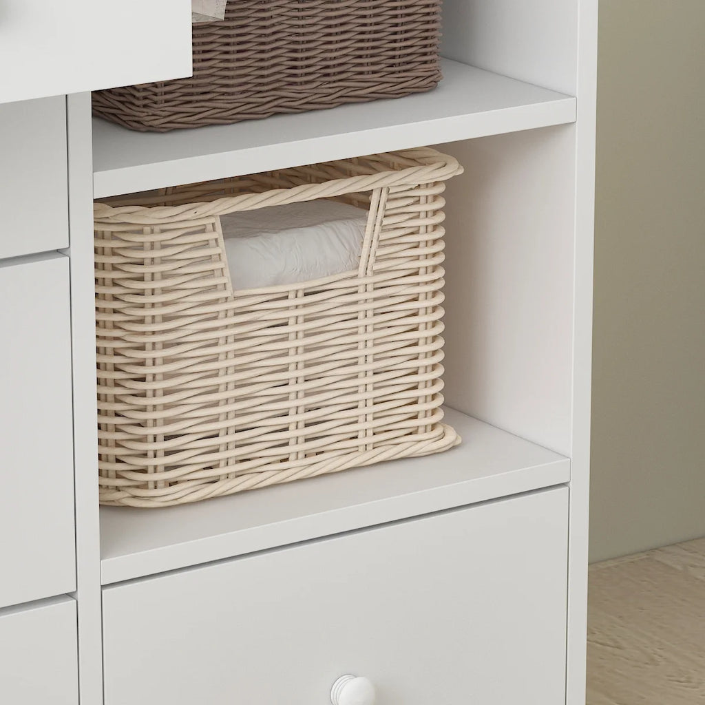 White 5 Drawer Baby Changing Table Dresser with Storage C411771