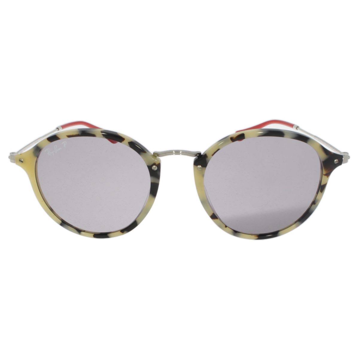 Beige Havana Grey Polar Round Sunglasses 52 mm O635
