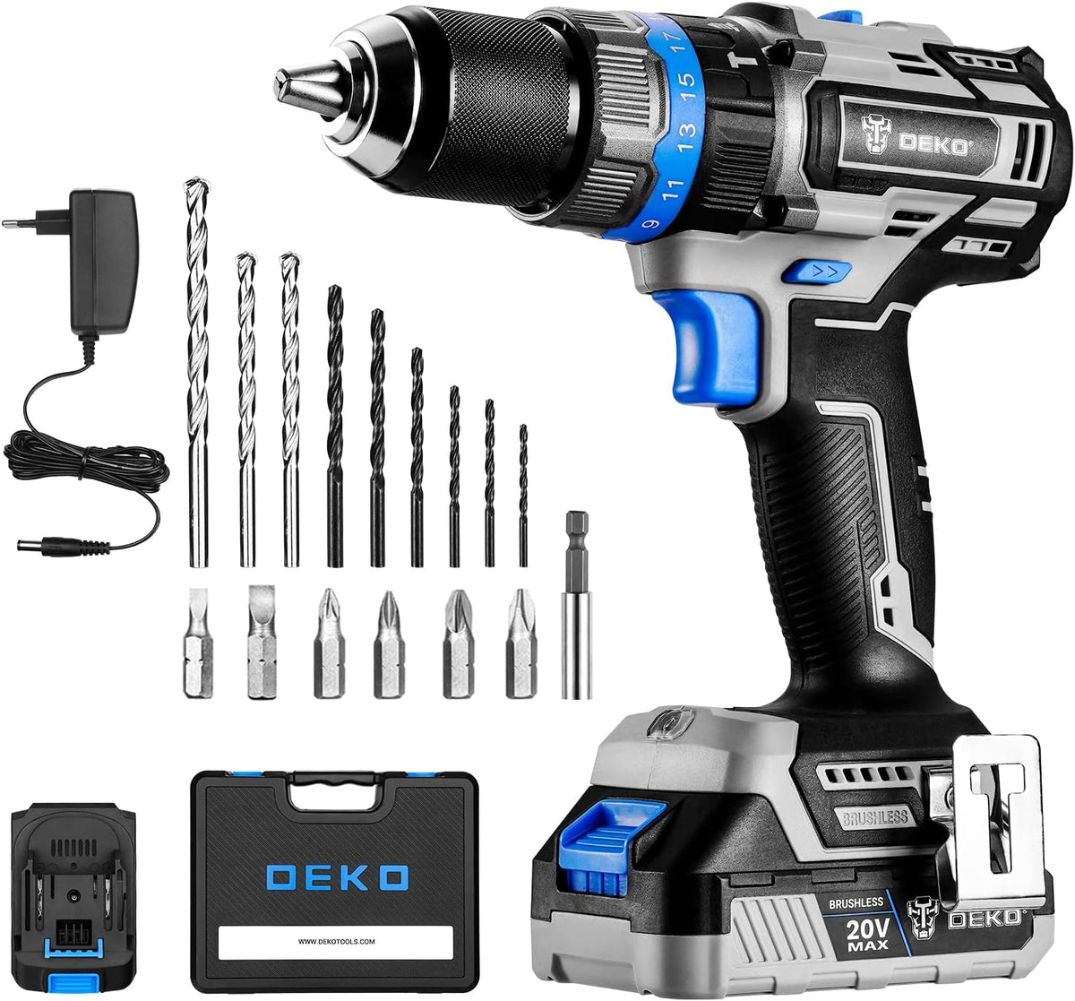 Cordless Brushless Drill Driver Kit with 2x 2.0Ah Li-ion Batteries N259