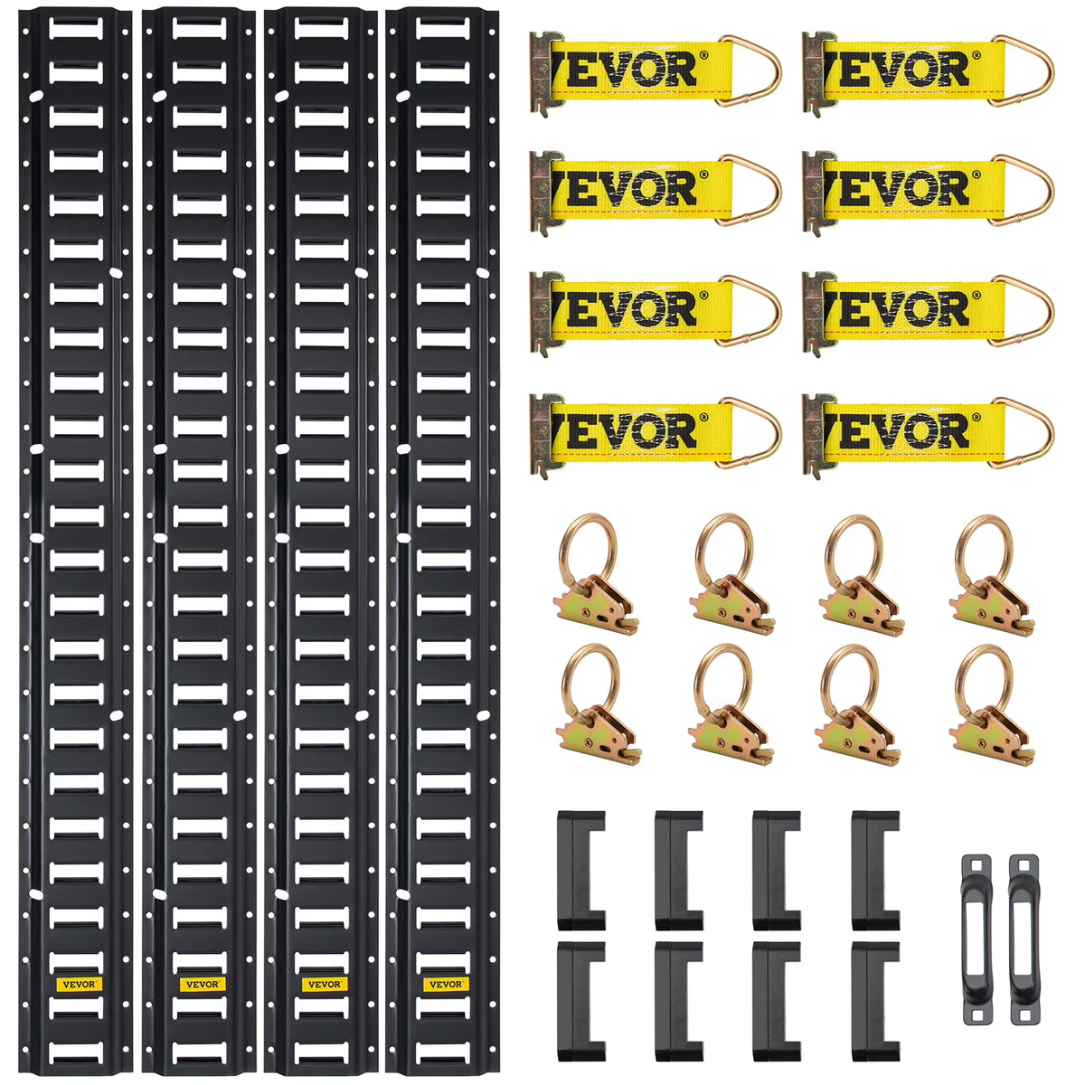 30Pcs 5ft Steel E Track Tie-Down Rail Kit with D-Ring R21492