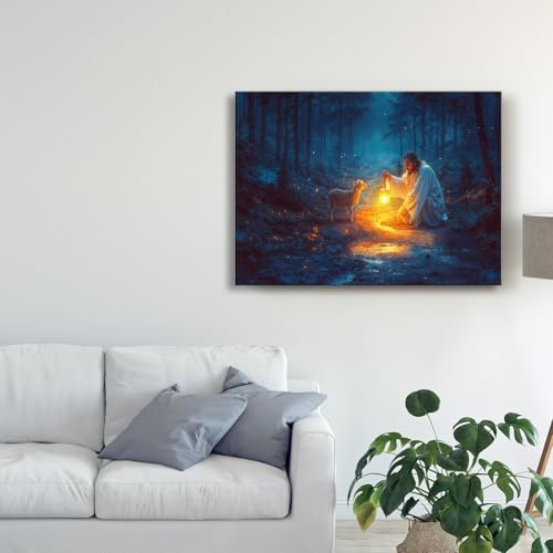 Jesus and Lamb Canvas Wall Art E310