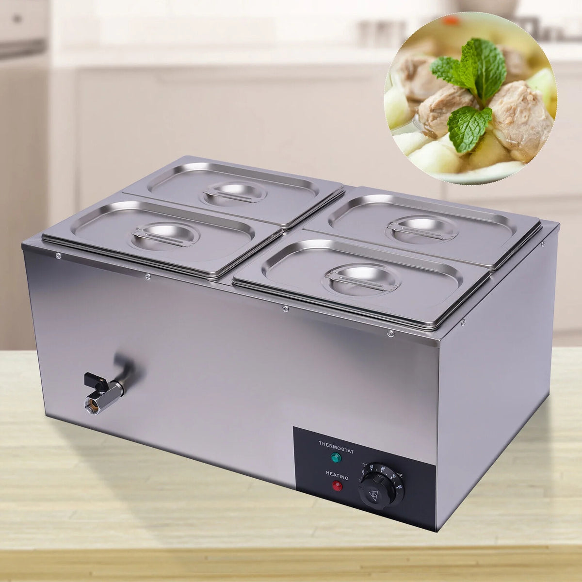 110V 4-Pan Commercial Food Warmer L171