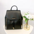 Black Leather Drawstring Backpack I758542